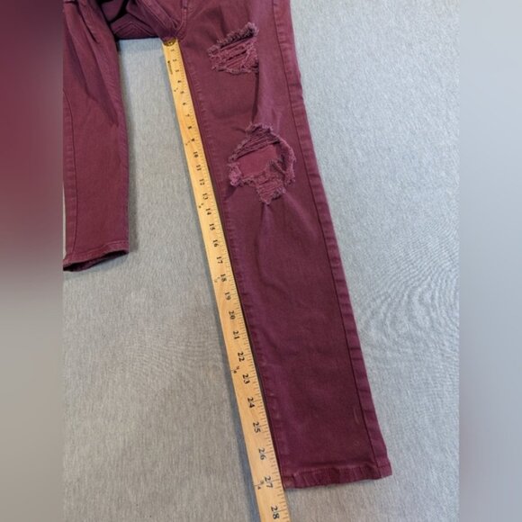 American Eagle Outfitters Jegging Super Stretch Purple Distressed Destroyed - Picture 5 of 11